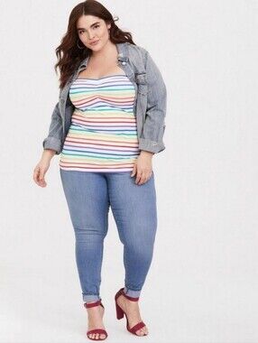 TORRID Pride Rainbow Ruched Tube Top 1X Summer